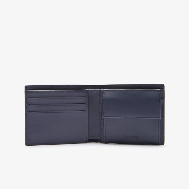 Lacoste Fitzgerald billfold in leather Sötétkék | 5nfrVEbB