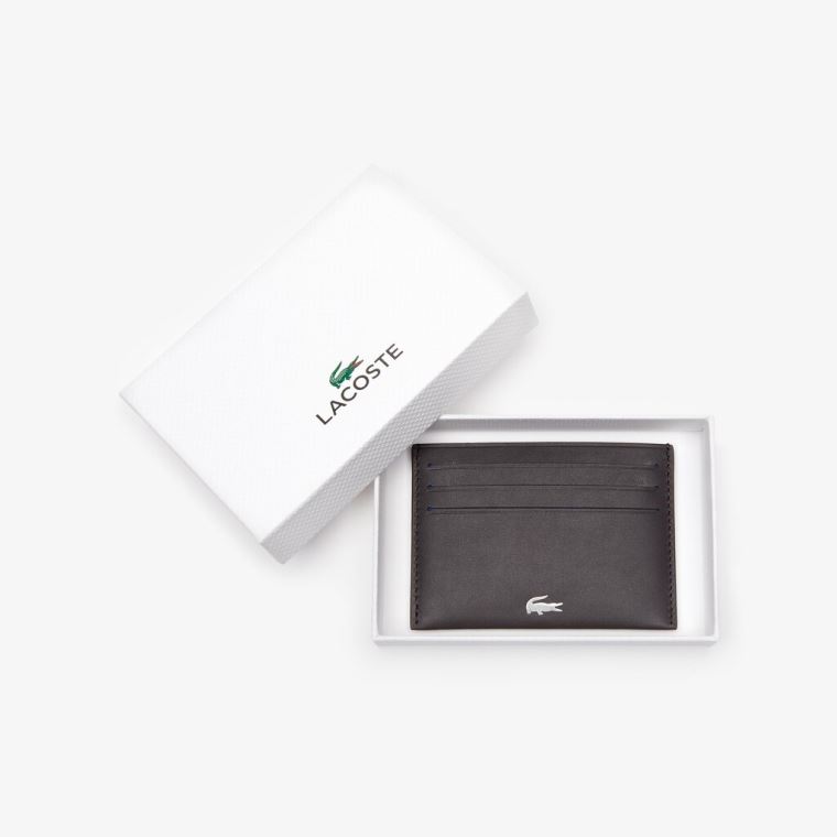 Lacoste Fitzgerald credit card holder in leather Sötétbarna | zyQNEpLj