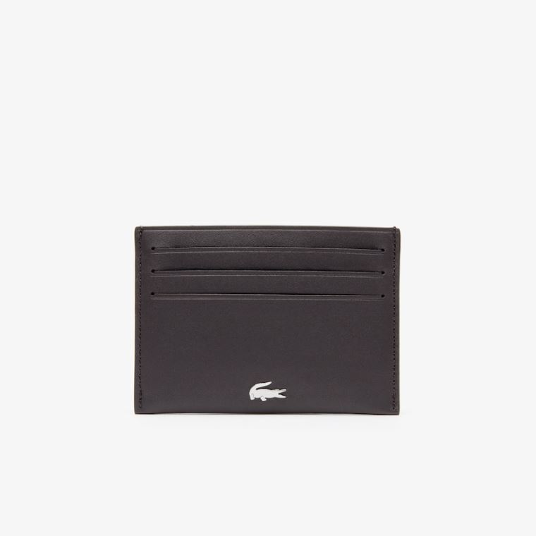 Lacoste Fitzgerald credit card holder in leather Sötétbarna | zyQNEpLj