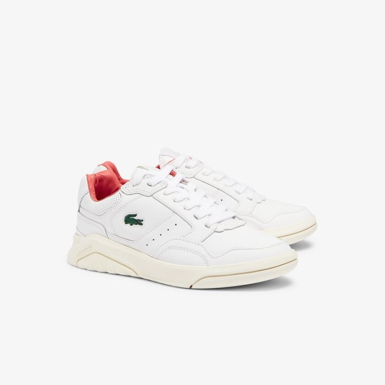 Lacoste Game Advance Bőr Sneakers Fehér Rózsaszín | vd7NHOWX