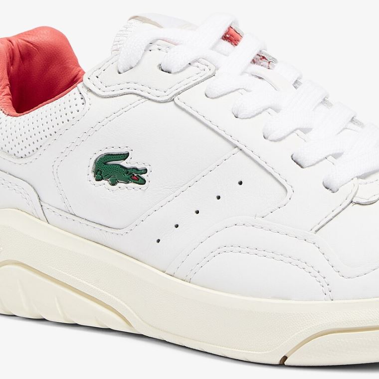 Lacoste Game Advance Bőr Sneakers Fehér Rózsaszín | vd7NHOWX