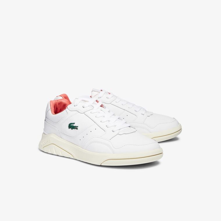 Lacoste Game Advance Luxe Bőr and Szintetikus Sneakers Fehér Bézs | T8lHebhF