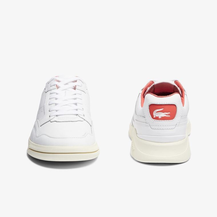 Lacoste Game Advance Luxe Bőr and Szintetikus Sneakers Fehér Bézs | T8lHebhF