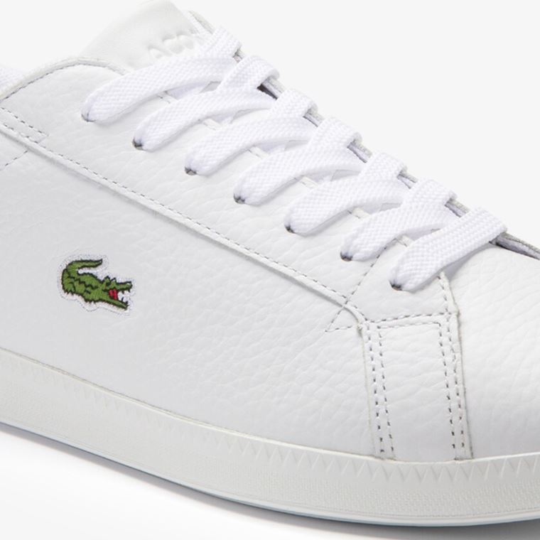 Lacoste Graduate Bőr Sneakers Fehér Világos Narancssárga | qZmWoEsd