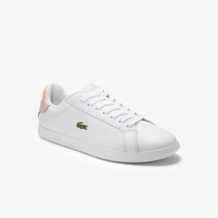 Lacoste Graduate Bőr Sneakers Fehér Világos Narancssárga | qZmWoEsd