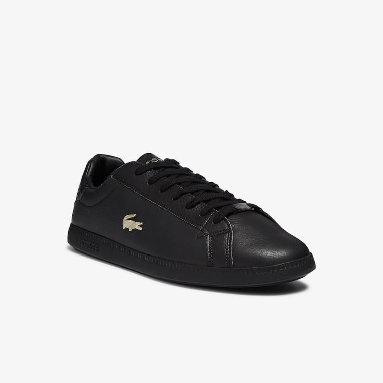 Lacoste Graduate Bőr and Szintetikus Sneakers Fekete | beDux5oW