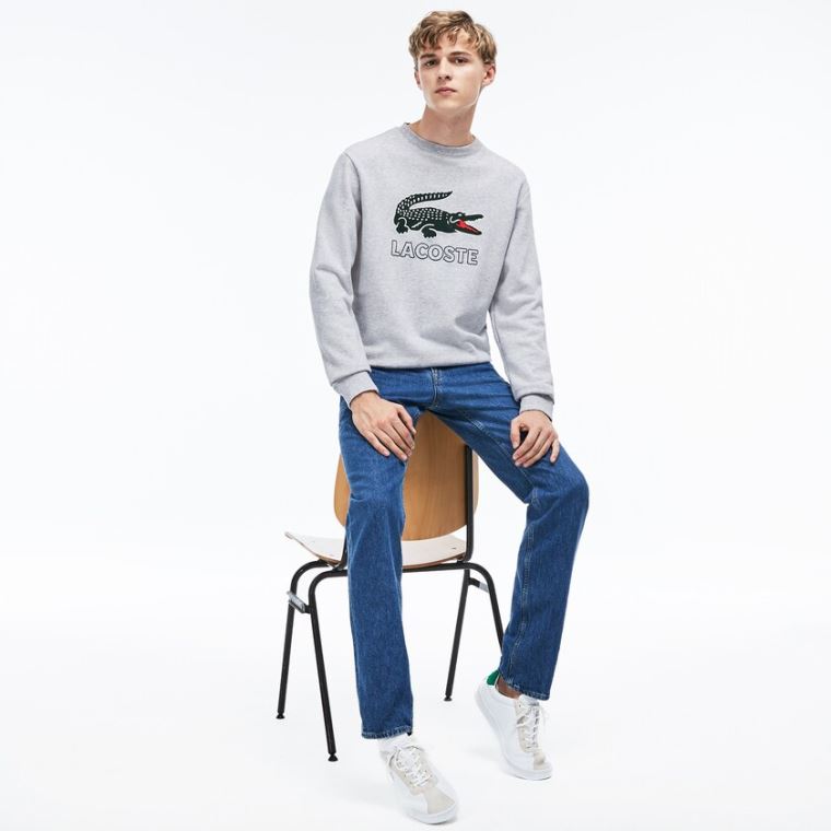 Lacoste Graphic Croc Sweatshirt Szürke | p6YEtuNk