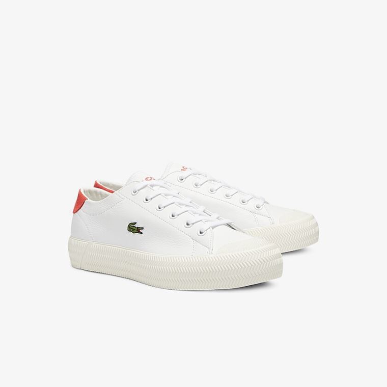 Lacoste Gripshot Bőr and Velúr Sneakers Fehér Bézs | yYckLXhC