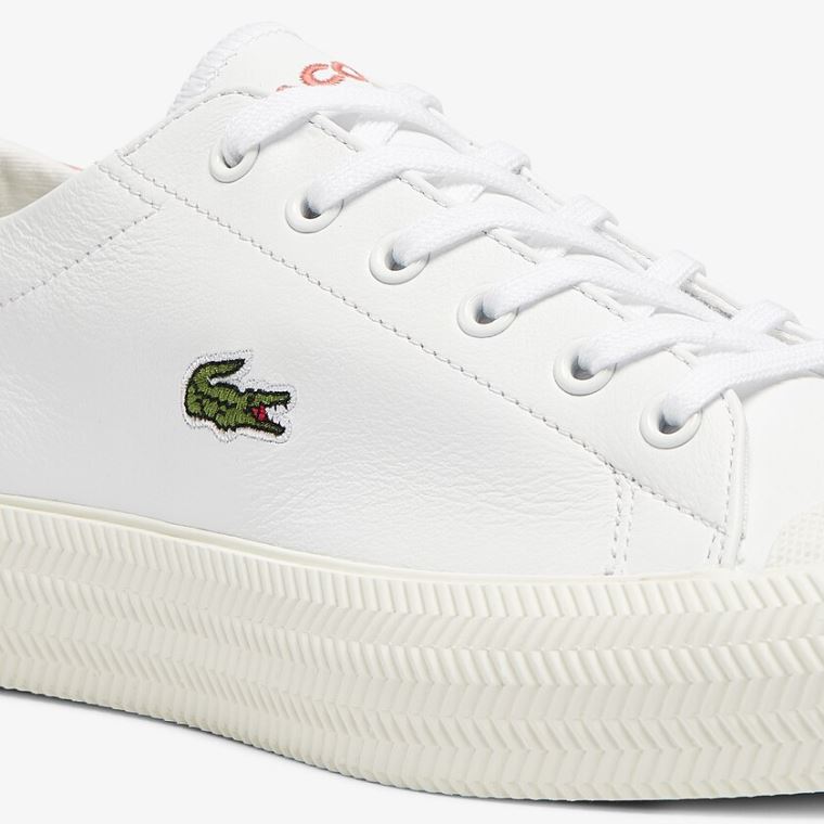 Lacoste Gripshot Bőr and Velúr Sneakers Fehér Bézs | yYckLXhC