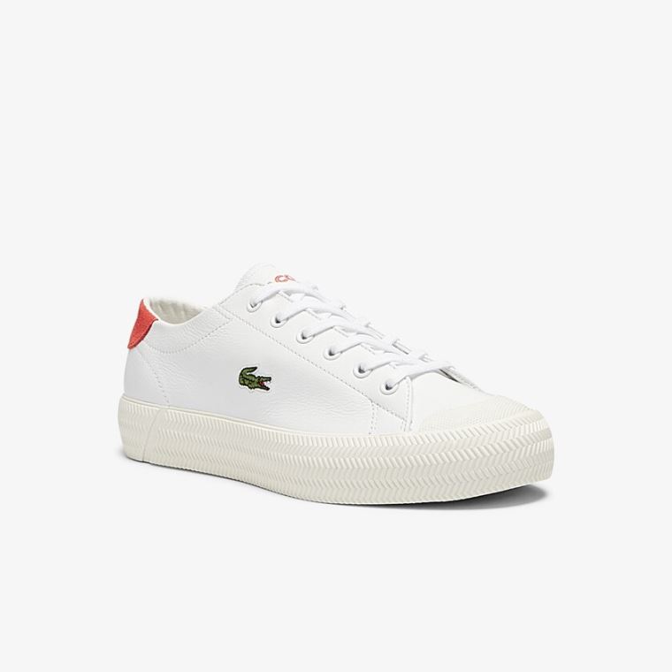 Lacoste Gripshot Bőr and Velúr Sneakers Fehér Bézs | yYckLXhC