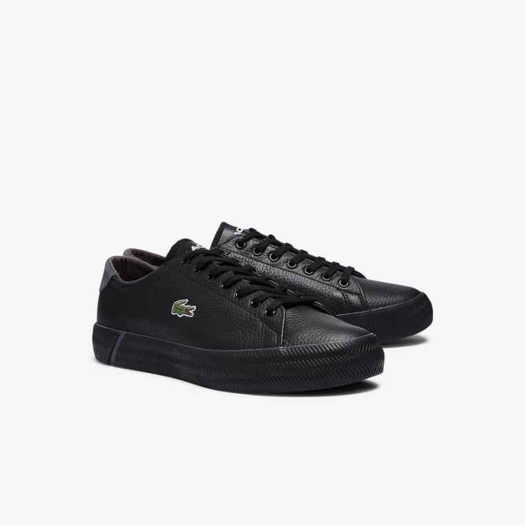 Lacoste Gripshot Tumbled Bőr Sneakers Fekete | AyFEuvo2