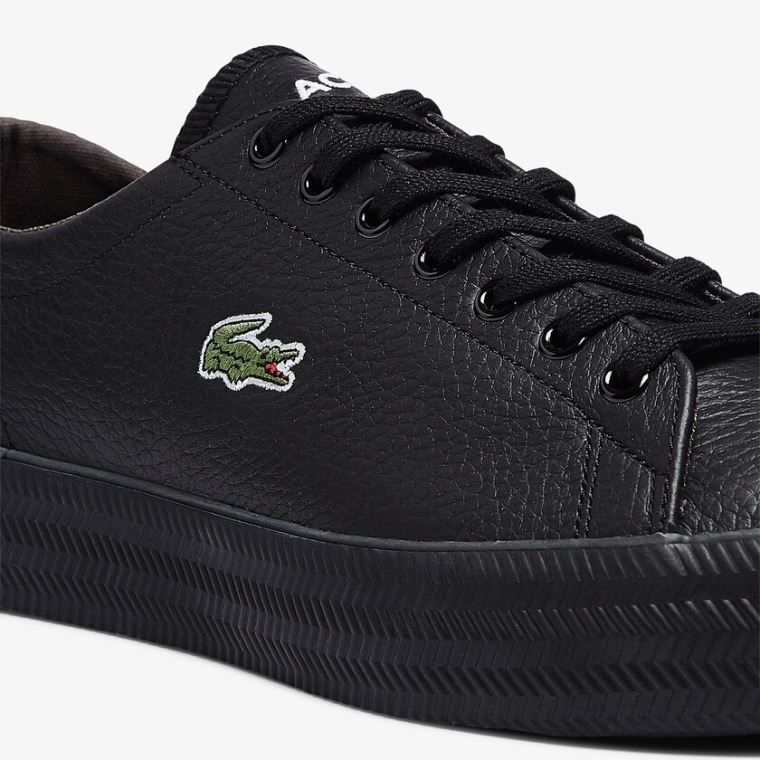 Lacoste Gripshot Tumbled Bőr Sneakers Fekete | AyFEuvo2