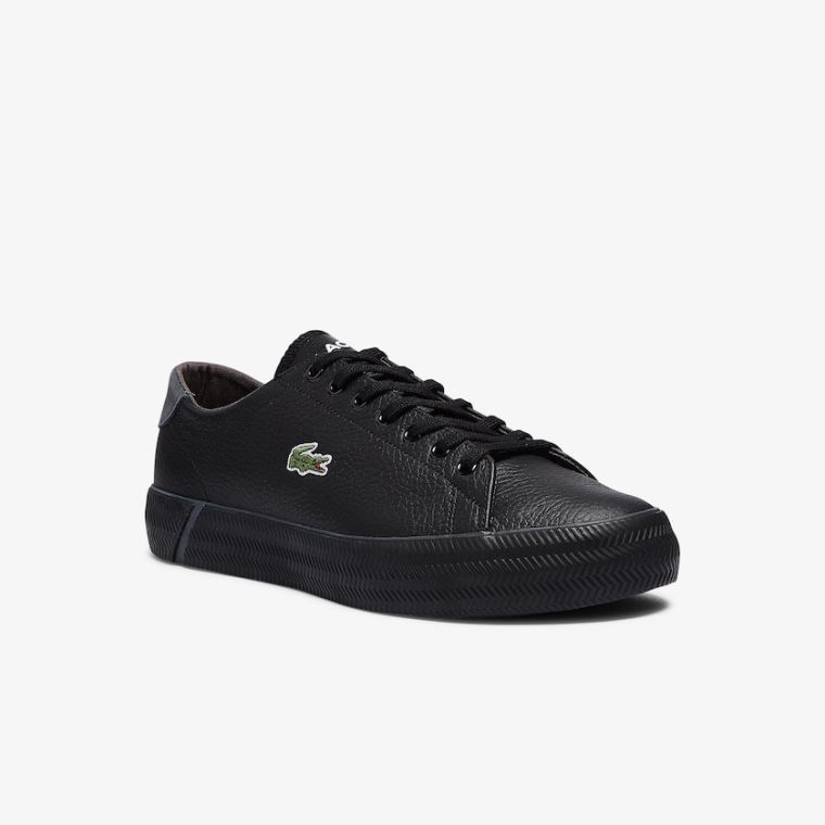 Lacoste Gripshot Tumbled Bőr Sneakers Fekete | AyFEuvo2