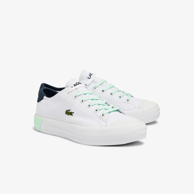 Lacoste Gripshot Vászon and Bőr Sneakers Fehér Világos Kék | 9GimNMFC