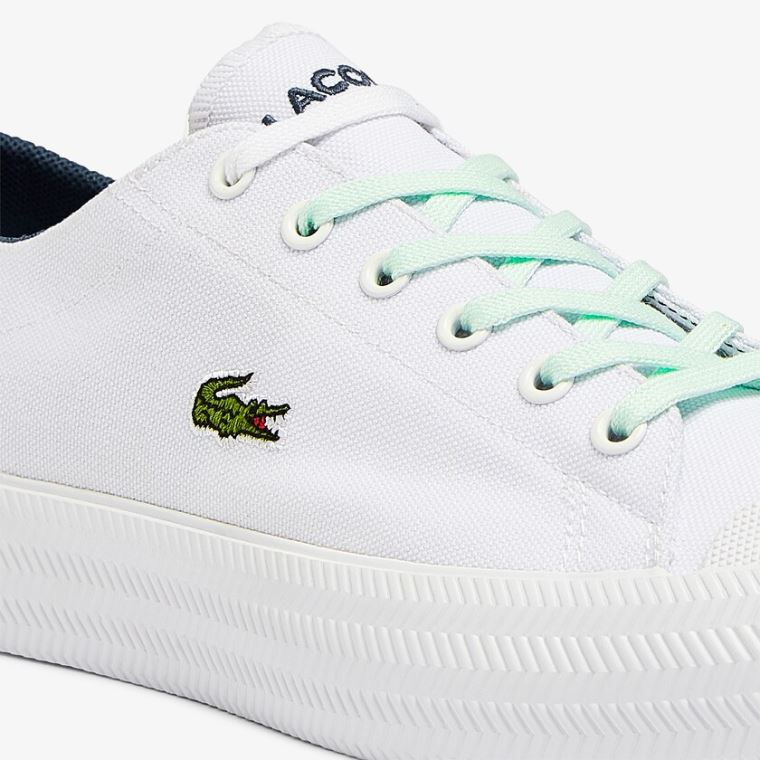 Lacoste Gripshot Vászon and Bőr Sneakers Fehér Világos Kék | 9GimNMFC