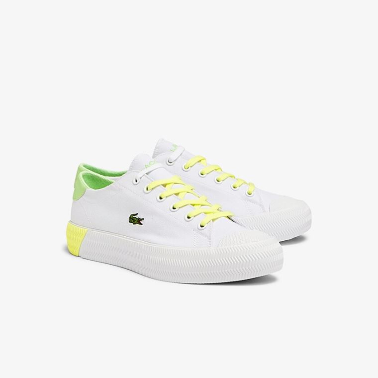 Lacoste Gripshot Vászon and Bőr Sneakers Fehér Világos Sárga | Bow4r6sN