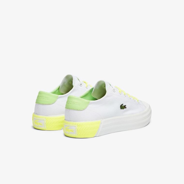 Lacoste Gripshot Vászon and Bőr Sneakers Fehér Világos Sárga | Bow4r6sN