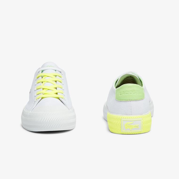 Lacoste Gripshot Vászon and Bőr Sneakers Fehér Világos Sárga | Bow4r6sN