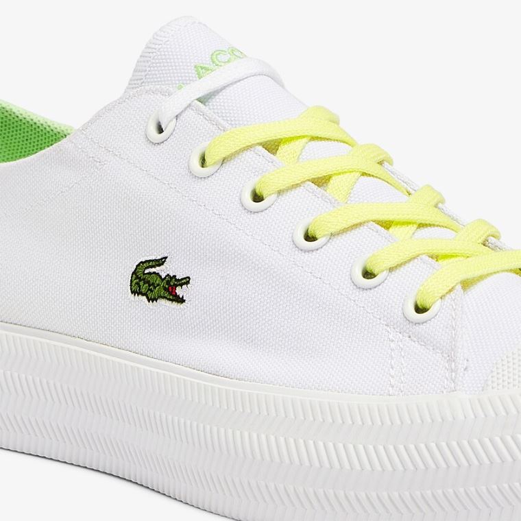 Lacoste Gripshot Vászon and Bőr Sneakers Fehér Világos Sárga | Bow4r6sN