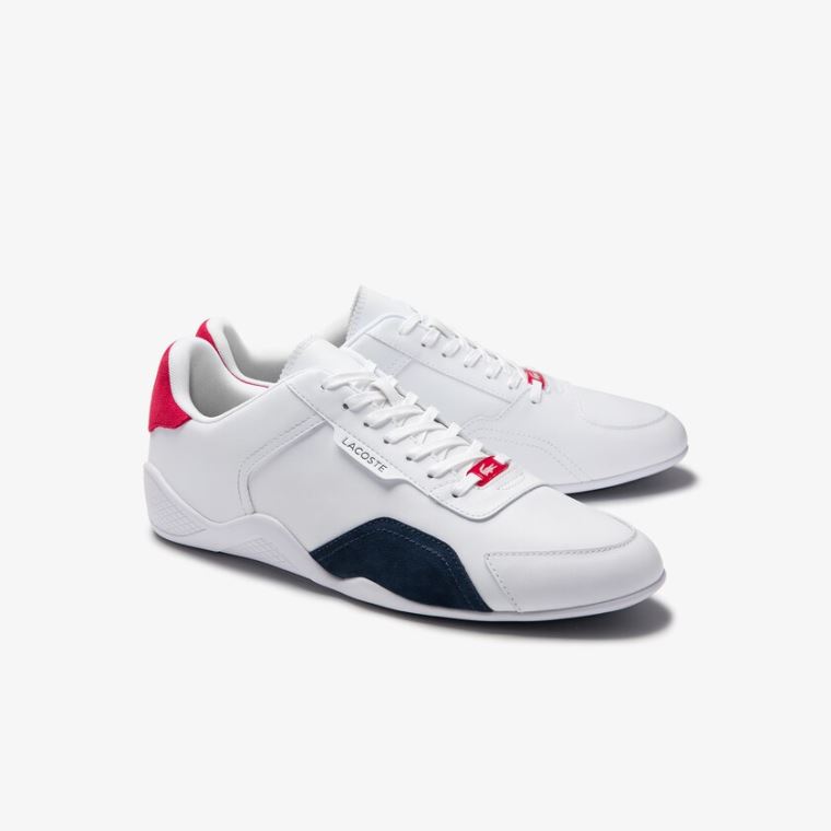 Lacoste Hapona Bőr and Szintetikus Sneakers Fehér Sötétkék Piros | gn3dyjMt