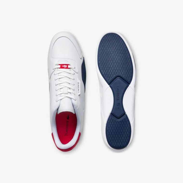 Lacoste Hapona Bőr and Szintetikus Sneakers Fehér Sötétkék Piros | gn3dyjMt