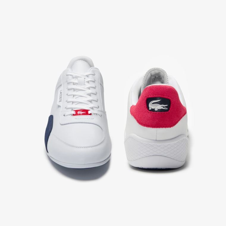 Lacoste Hapona Bőr and Szintetikus Sneakers Fehér Sötétkék Piros | gn3dyjMt