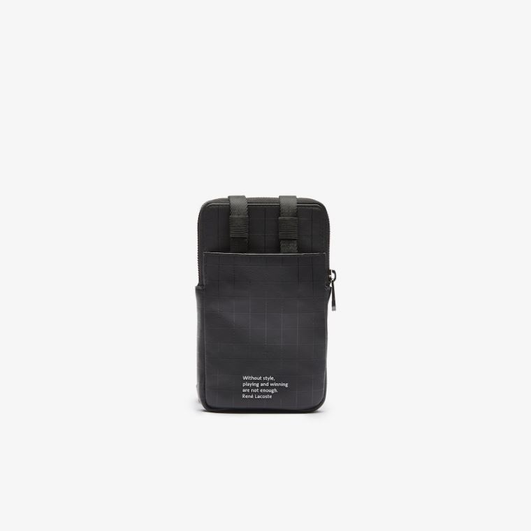 Lacoste Infini-T Integrated Inductive Charger Smartphone Wallet Fekete | aeu1uOiF