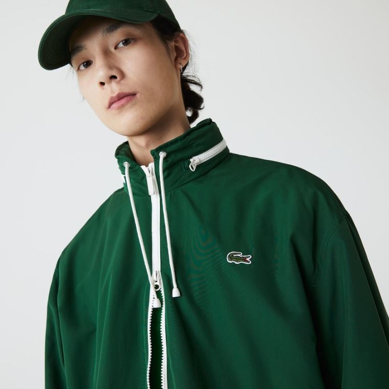 Lacoste Könnyű Vizi-Resistant Zip Windbreaker Zöld | DRuSIiI0