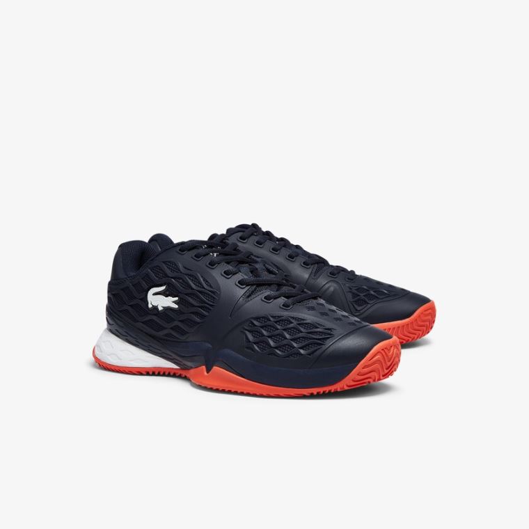 Lacoste LC Scale Roland Garros Textil Sneakers Sötétkék Piros | 5QfKGhrd