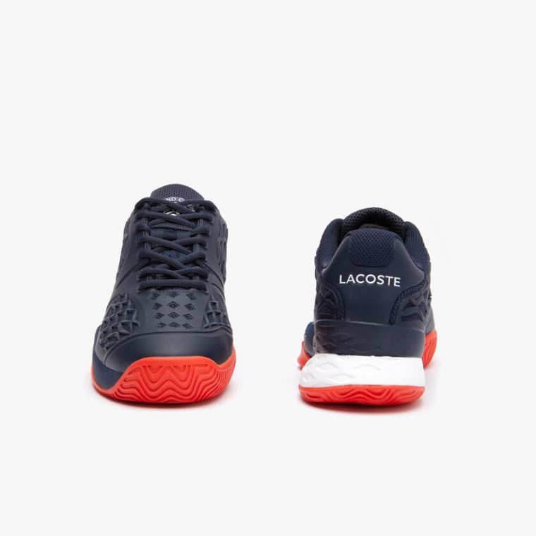 Lacoste LC Scale Roland Garros Textil Sneakers Sötétkék Piros | 5QfKGhrd