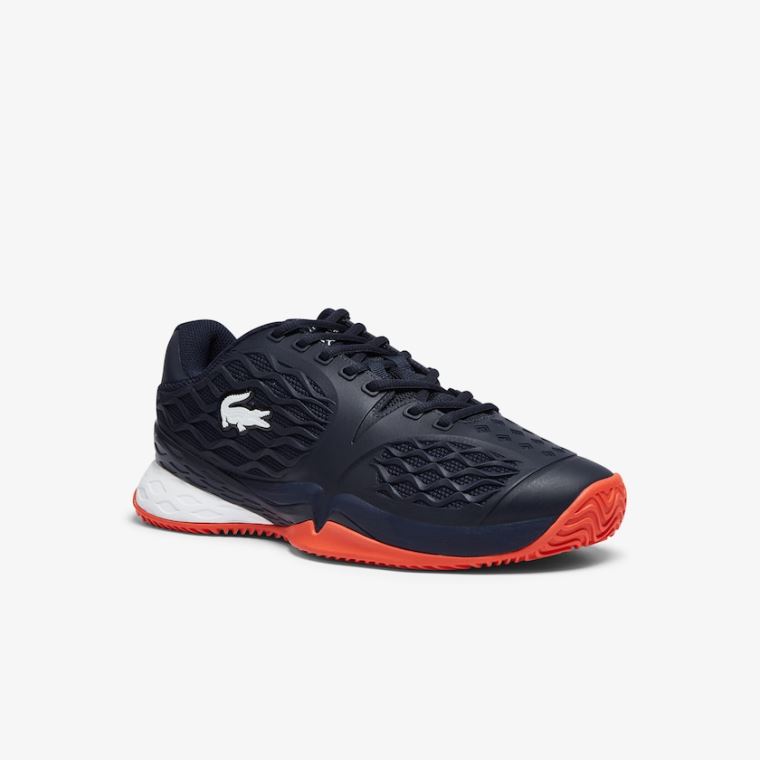 Lacoste LC Scale Roland Garros Textil Sneakers Sötétkék Piros | 5QfKGhrd