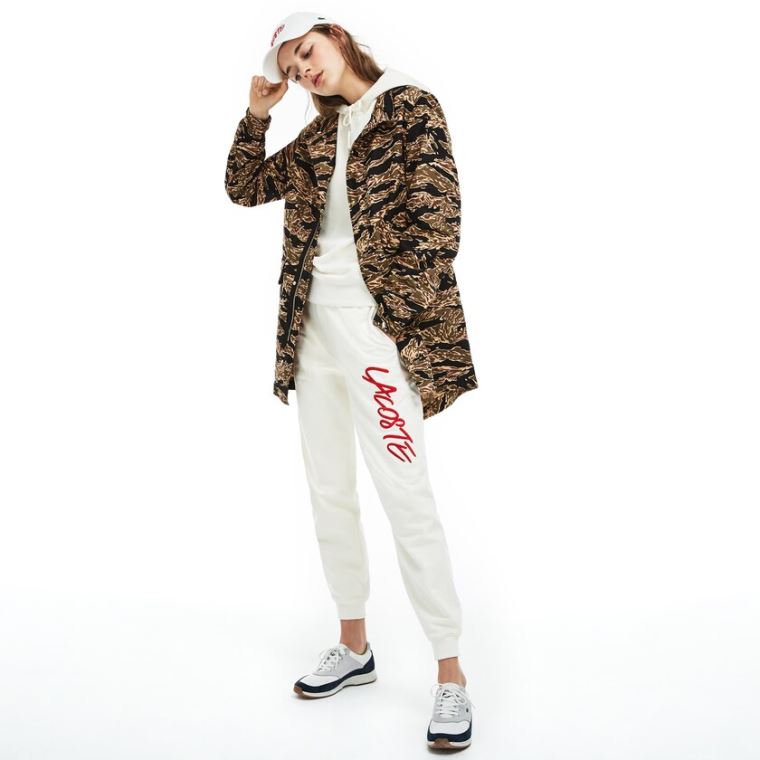 Lacoste LIVE Camouflage Parka Fekete Fehér | sCBwP36S