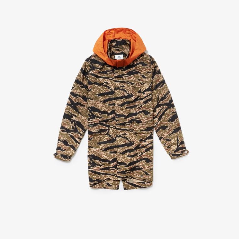 Lacoste LIVE Camouflage Parka Fekete Fehér | sCBwP36S