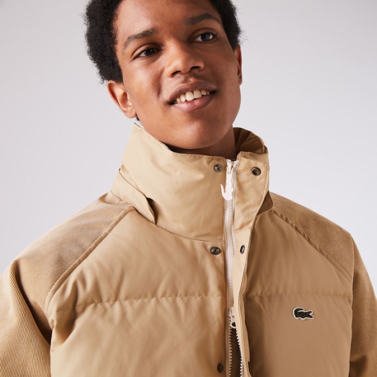 Lacoste LIVE Csuklyás Rövid Jacket Bézs | 3YmiVQoc