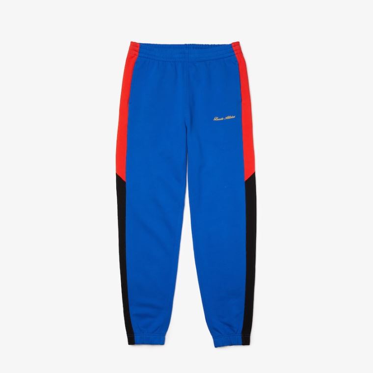 Lacoste LIVE Embroidered Two-Tone Pálya Pants Kék Fehér | WxanezQV