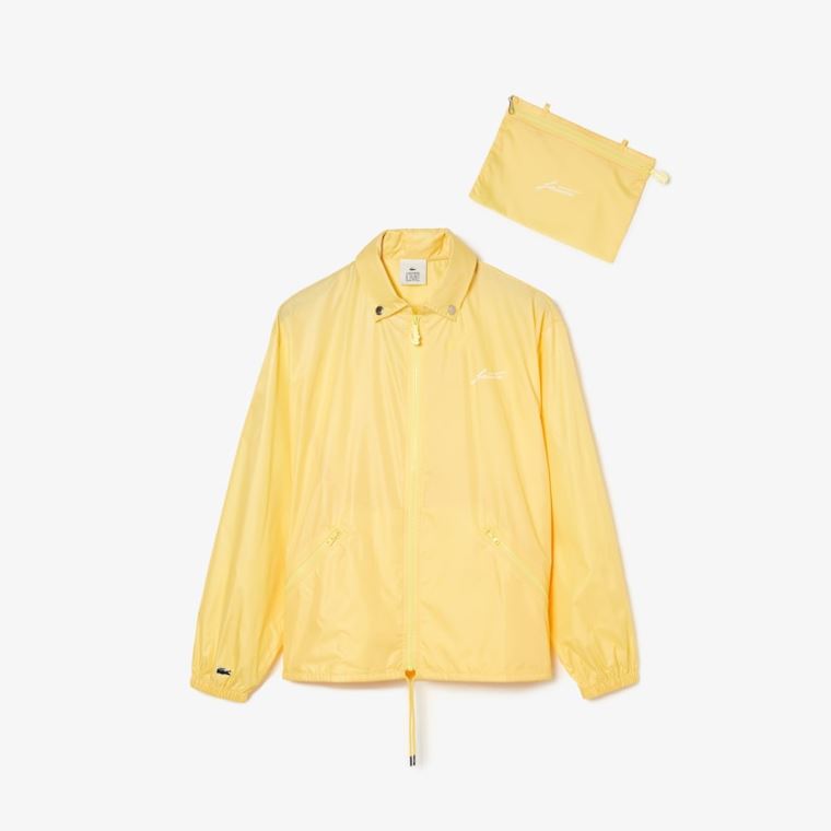 Lacoste LIVE Könnyű Collapsible Zip Rain Jacket Sárga | Z6qjMLoF