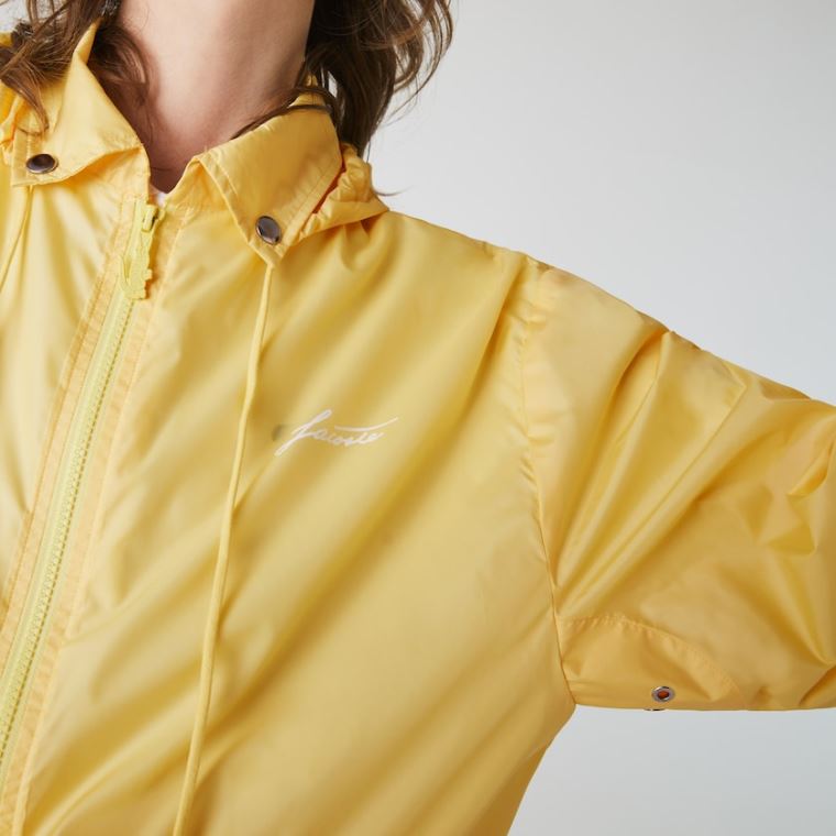 Lacoste LIVE Könnyű Collapsible Zip Rain Jacket Sárga | Z6qjMLoF