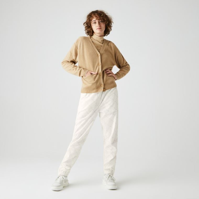 Lacoste LIVE Print Tracksuit Pants Fehér Bézs | 68VZTmIh