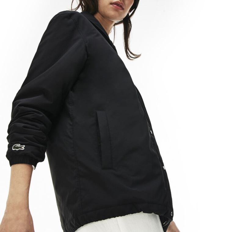 Lacoste LIVE Signature Taffeta Jacket Fekete | awhwkIYM