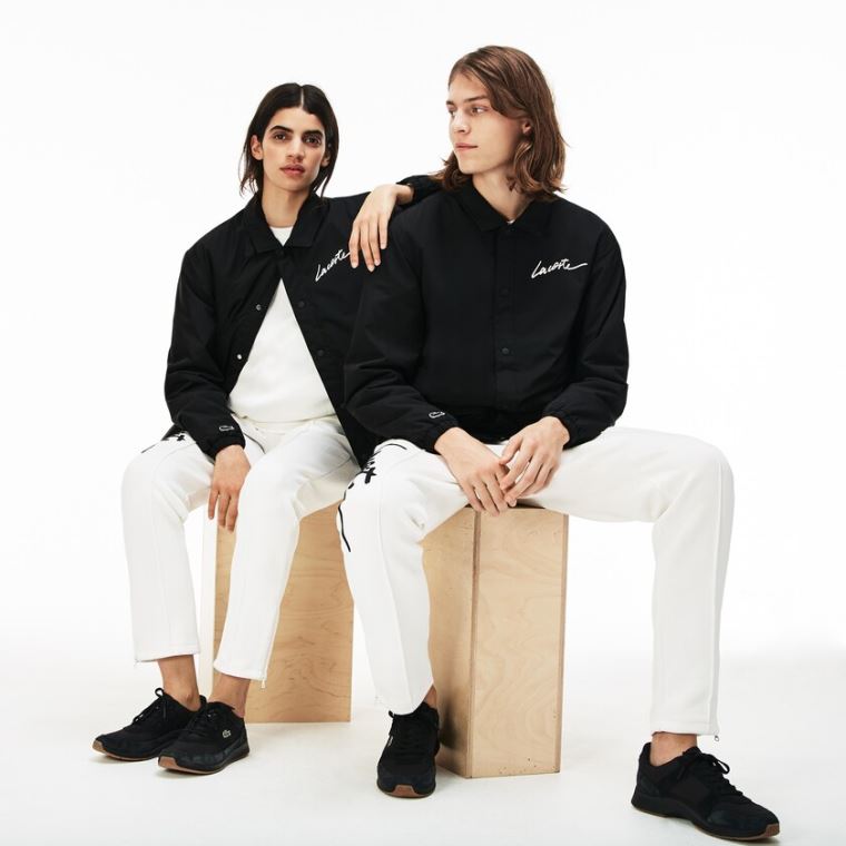 Lacoste LIVE Signature Taffeta Jacket Fekete | awhwkIYM