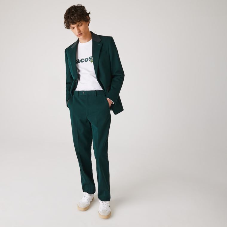 Lacoste LIVE Standard Fit Pamut Vászon Suit Pants Zöld | LdX1og5w