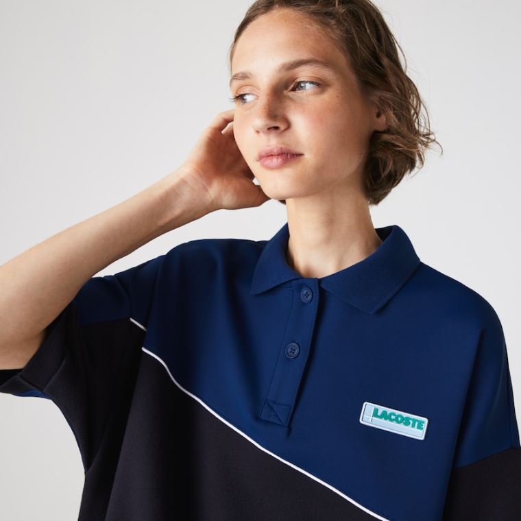 Lacoste LIVE Two-Tone Fleece And Neoprene Polo Ruha Sötétkék Kék Kék | tNa5mKtx