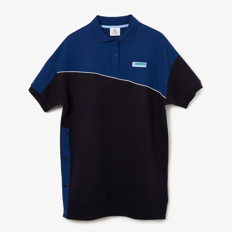 Lacoste LIVE Two-Tone Fleece And Neoprene Polo Ruha Sötétkék Kék Kék | tNa5mKtx