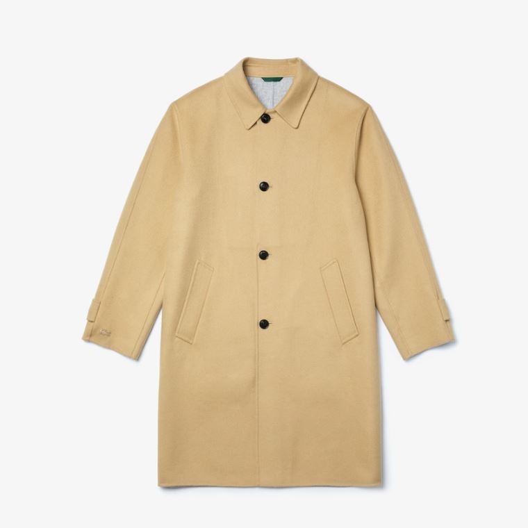 Lacoste Long Wool Blend Straight Cut Coat Bézs Szürke | yhU0xYVU