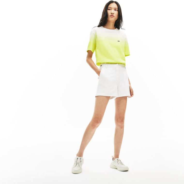 Lacoste Made in France Contrast Stitching Shorts Fehér Sötétkék Kék | 2sbDPRLt