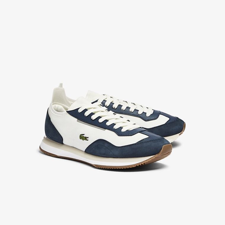 Lacoste Match Break Textil Sneakers Fehér Sötétkék | 0UoqYnmV