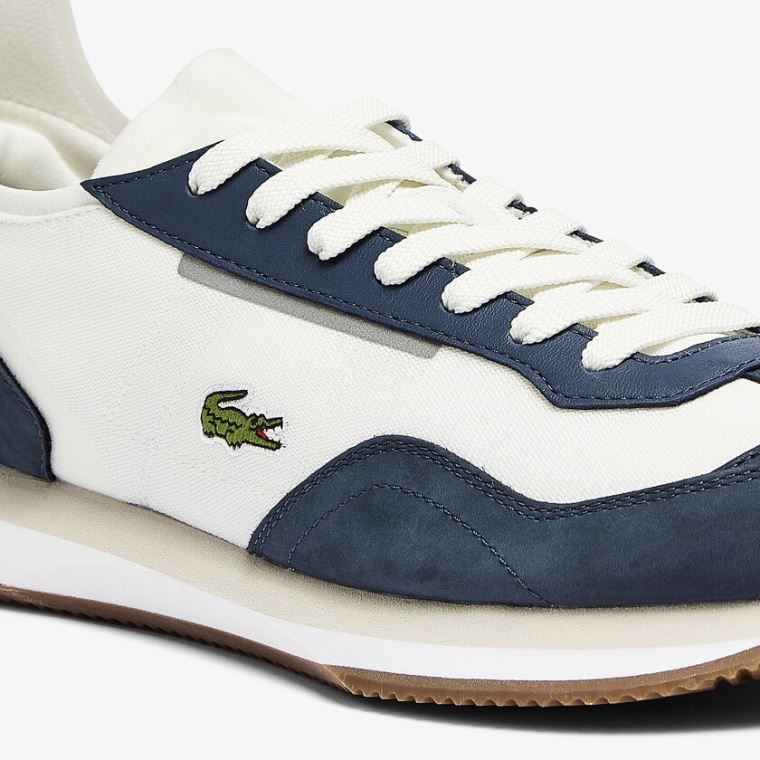 Lacoste Match Break Textil Sneakers Fehér Sötétkék | 0UoqYnmV