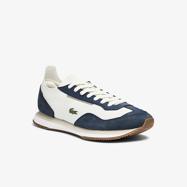 Lacoste Match Break Textil Sneakers Fehér Sötétkék | 0UoqYnmV