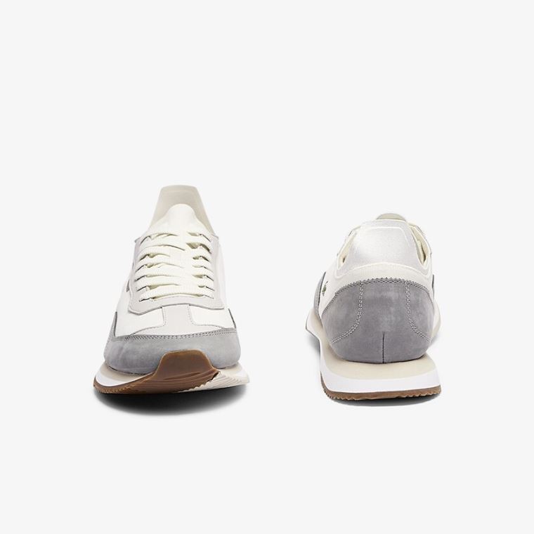 Lacoste Match Break Textil Sneakers Fehér Szürke | 7ZCmvuBw