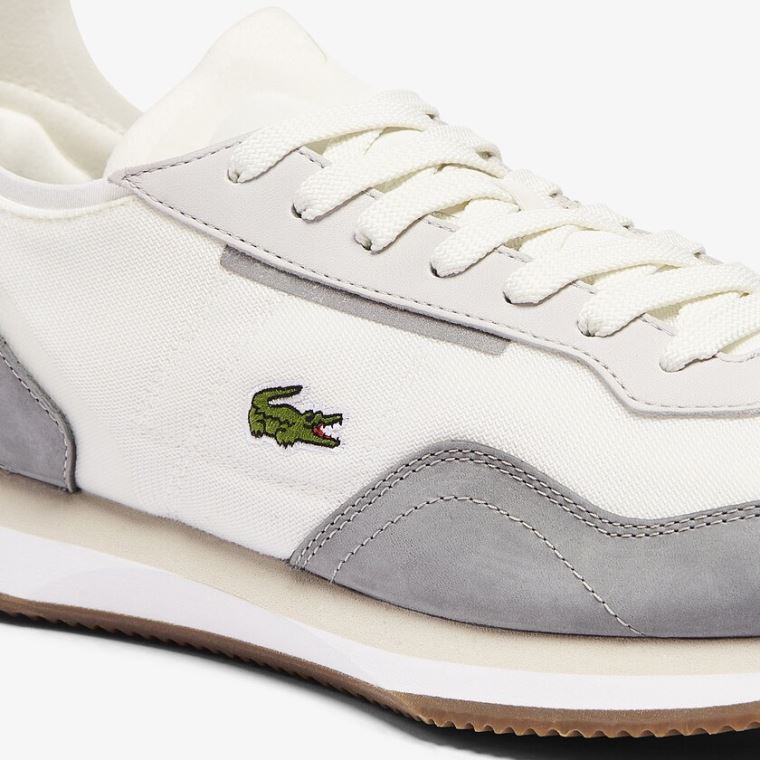 Lacoste Match Break Textil Sneakers Fehér Szürke | 7ZCmvuBw